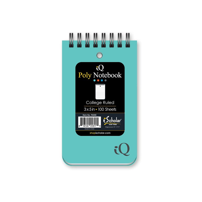 iScholar Double Wire Poly Memo Book  3 x 5""  Top Open  Color will Vary (94350) - Image 1